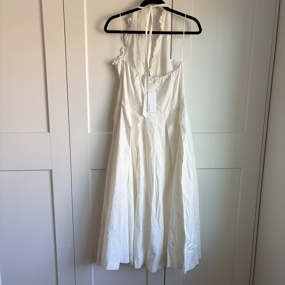 Reformation White Beaux Midi Dress with Ruffle Detail | 8 - Picture 6 of 9